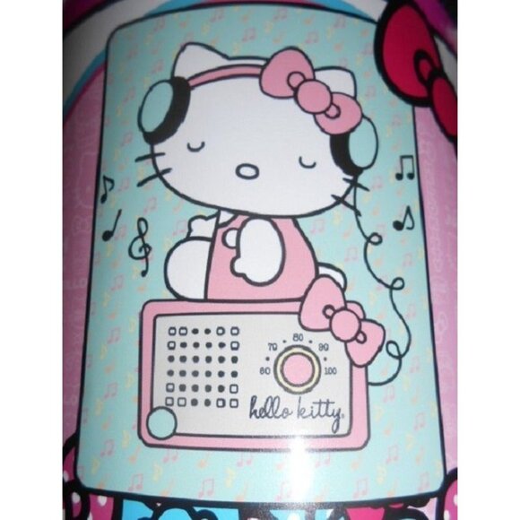 New Rocking Hello Kitty Soft Plush Fleece Throw Gift Blanket Girls Boombox Radio - Picture 2 of 3